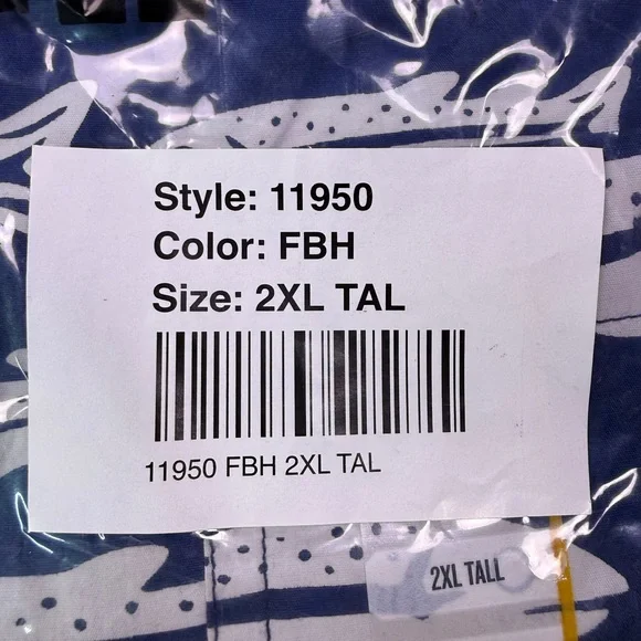 Duluth Trading Co Blue Fish Pattern Men's Shirt - Picture 3 of 6